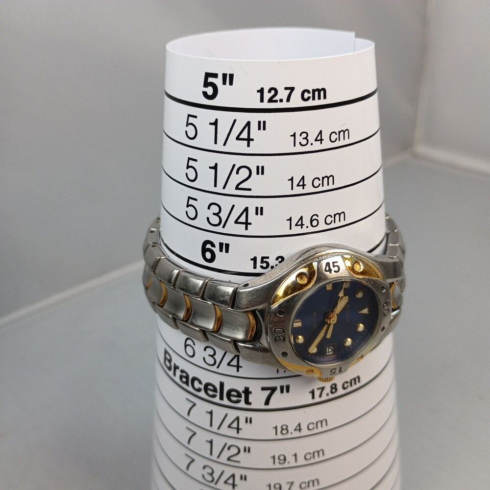 Bulova Marine Star Midnight Blue Unisex 2 Toned Analog Watch + Date Water Resist - Picture 4 of 11